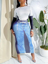 Denim Print Dress--Clearance Ins Street